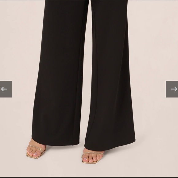 Adrianna Papell Colorblock Crepe strapless jumpsuit with bow. Size 10 - Picture 5 of 16